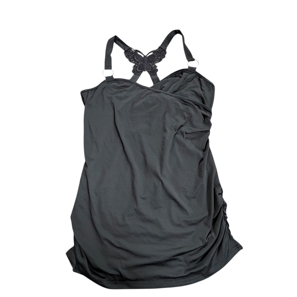 Dressfo women's XXL black‎ butterfly back stretchy 90s y2k emo goth Retro vibes